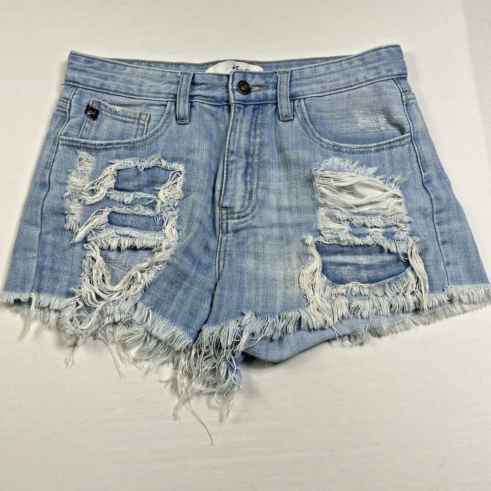 Kancan Denim Shorts Distressed Juniors Size 5 - 26 Beach Bohemian Ripped Shorts
